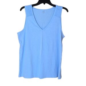 crown & ivy Light Blue V-Neck Tank Top